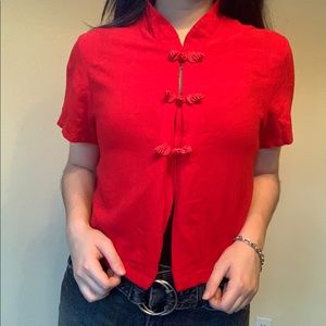 2000s Red Chinese Top ❣️